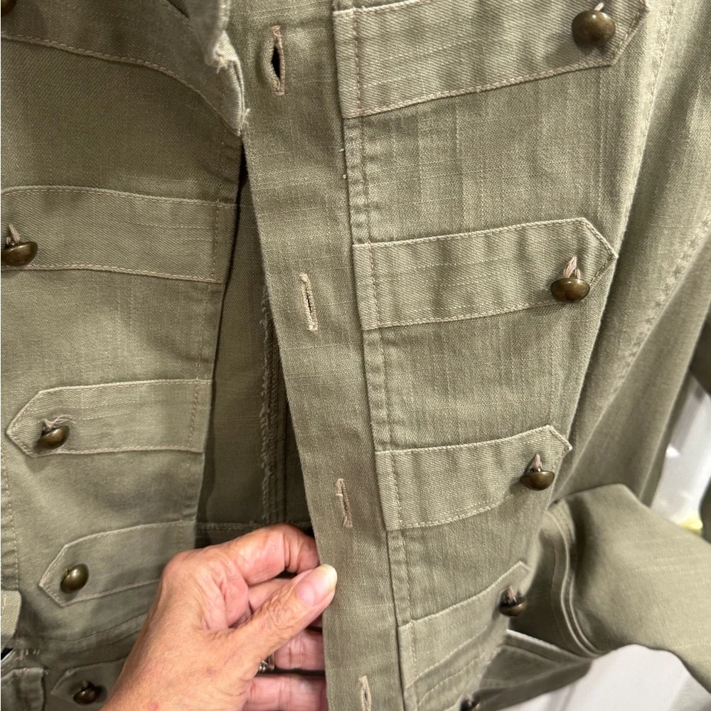 DKNY Jeans Camo Green Military-Style Button Front Jacket Size XL - Picture 7 of 16